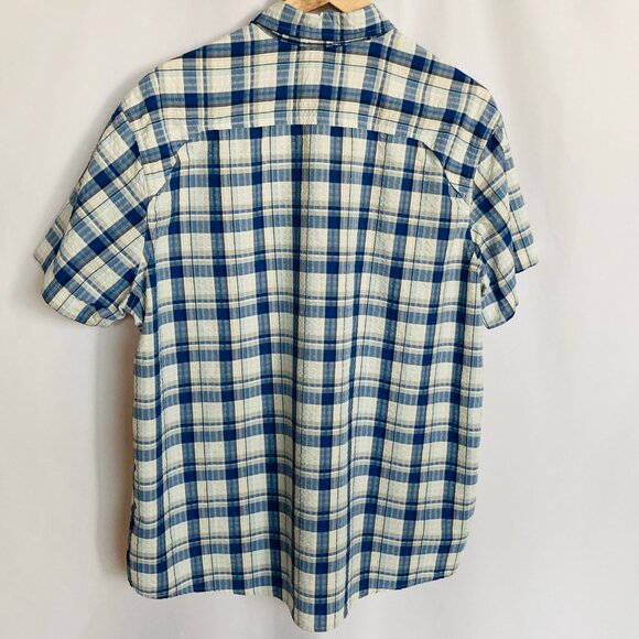 Eddie Bauer Men's Pack It Seersucker Short-Sleeve Shirt Size XL EUC - Picture 2 of 16